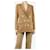 Autre Marque Brown belted double-breasted jacket - size UK 12 Cotton  ref.1974411