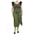 Ulla Johnson Khaki jersey ruffled maxi dress - size L Green Cotton  ref.1975135