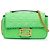Fendi Green Zucca Embossed Leather Chain Midi Baguette Light green