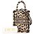 Book Tote Borsa verticale in tela ricamata leopardata Mizza Mini marrone Dior - vista 8