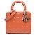 Dior Arancione Medio Patent Cannage Lady Dior Pesca