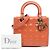 Dior Arancione Medio Patent Cannage Lady Dior Pesca - vista 10
