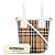 Tote Burberry Beige Mini House Check Canvas London - vista 8
