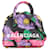 Balenciaga Black Smooth Calfskin Lush Floral Print XXS Ville Top Handle Bag Leather Pony-style calfskin  ref.1976536