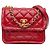 Chanel Rojo Mini Acolchado de Cordero Suave Cuadrado Roja