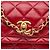 Chanel Rojo Mini Acolchado de Cordero Suave Cuadrado Roja - vista 6