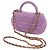 Chanel Viola CC Tweed Trapuntato con Manico Porpora - vista 2