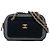 Borsa a spalla in lana Chanel Blue CC Blu navy