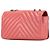 Chanel Mini Chevron em Couro de Bezerro Rosa Bolsa com Aba - vista 2