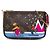 Mini Pochette Accessori Animazione di Natale Louis Vuitton con orsi marroni in monogramma sugli sci Marrone
