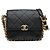 Chanel Negro Pequeño Flap de Cuero Acolchado con Cadena de Marco
