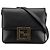 Fendi Borsa a tracolla in pelle nera con cristalli Fab Nero