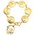 Pulsera medallón CC Rue Cambon chapada en oro Chanel Dorado - vista 3