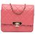 Wallet On Chain Cartera Chanel de caviar acolchado rosa con cadena dorada