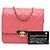 Wallet On Chain Cartera Chanel de caviar acolchado rosa con cadena dorada - vista 11