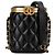 Borsa Chanel Black Mini Quilted Lambskin Crown Box Nero