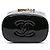 Vanity Custodia da trucco in pelle verniciata nera trapuntata con logo Chanel e catena Nero - vista 3