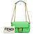 Fendi Baguette Midi em couro embutido Zucca verde com corrente Verde claro - vista 10