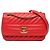 Borsa a tracolla in pelle di capra trapuntata diagonale rossa Chanel Rosso