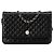 Chanel Schwarzes CC Microquilted Lambskin Wallet On Chain