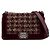 Chanel Rosso Vecchio Medio in Velluto e Tweed Boy Flap Bordò