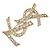 Spilla in strass dorato Yves Saint Laurent D'oro - vista 3