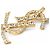Spilla in strass dorato Yves Saint Laurent D'oro - vista 6