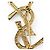 Spilla in strass dorato Yves Saint Laurent D'oro - vista 7