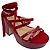 Tamara Mellon Sandalen aus Wildleder und tiefrotem Schlangenprint