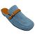 Hermès Mule Lena in denim con rifinitura in pelle tan Hermes Blue