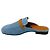 Hermès Mule Lena in denim con rifinitura in pelle tan Hermes Blue - vista 3