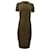 Robe midi tricotée Fendi x Skims en viscose verte Fibre de cellulose Kaki  ref.1984892