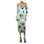 Autre Marque Green off-shoulder satin midi dress - size UK 6 Polyester  ref.1985003