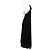 Vestido midi costas nu recortado Saint Laurent em viscose preta Preto - vista 4