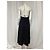 Vestido midi costas nu recortado Saint Laurent em viscose preta Preto - vista 7
