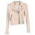 Iro Newhan Zipped Bikerjacke aus rosa Leder Pink
