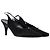 Timeless Zapatos slingback de tacón de aguja Chanel CC en satén negro - vista 4