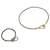 Hermès Bracelet Collier en Cuir HERMES 2Set Beige Auth bs21522  - vue 1