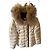 Moncler Jacket with Removable Fur Eggshell