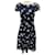 Autre Marque Talbot Runhof Navy Blue / White Embroidered Lace Cocktail Dress Polyester  ref.1989648