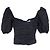 Top corto a maniche puff Reformation in cotone nero