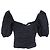 Top corto a maniche puff Reformation in cotone nero - vista 4
