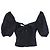 Top corto a maniche puff Reformation in cotone nero - vista 5