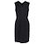 Hugo Boss Midi-V-Ausschnitt-Kleid aus schwarzer Wolle mit Spitzendetails