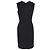Hugo Boss Midi-V-Ausschnitt-Kleid aus schwarzer Wolle mit Spitzendetails - Ansicht 3