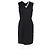 Hugo Boss Midi-V-Ausschnitt-Kleid aus schwarzer Wolle mit Spitzendetails - Ansicht 4