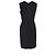Hugo Boss Midi-V-Ausschnitt-Kleid aus schwarzer Wolle mit Spitzendetails - Ansicht 6