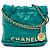 Borsa Chanel verde mini in pelle di vitello lucida 22