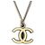 Chanel CC 05V Logo Ecru Emaille klassisch SHW Vintage Halskette Box Silber