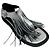 Sandali in pelle argentata con frange Jil Sander